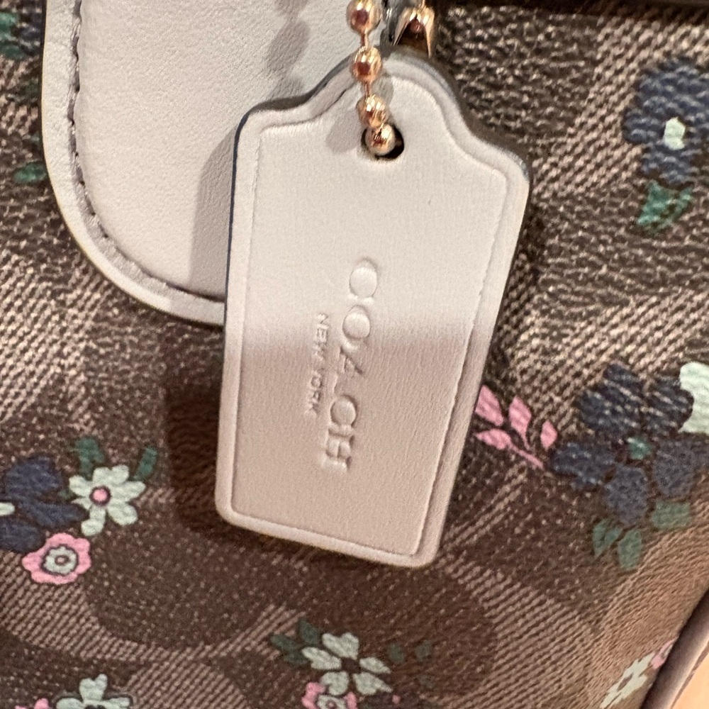 Coach Floral Signature Satchel in Light Blue - Picture 3 of 11